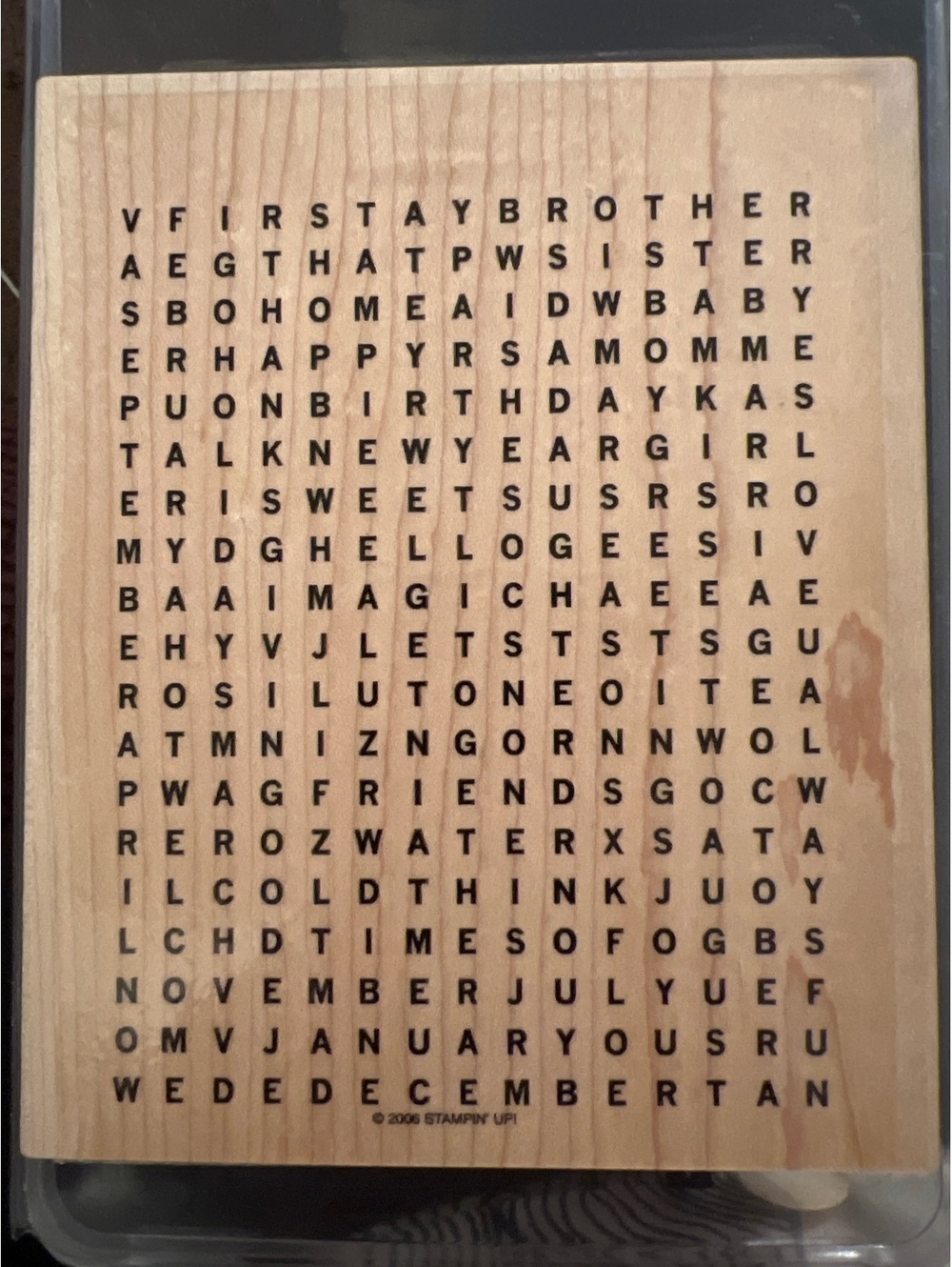 2006 Stampin' Up! Word Search Rubber Stamp on Wood